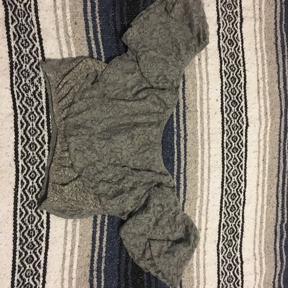 Lace off the shoulder crop top. - Picture 3 of 4